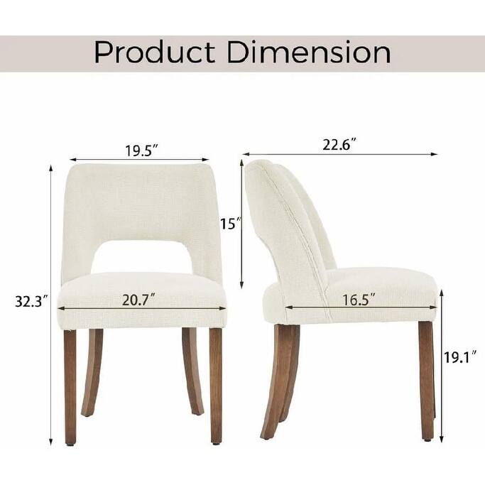 Dining Chairs Set of 2/4/6,Fabric Upholstered Kitchen Chairs with Wood Legs