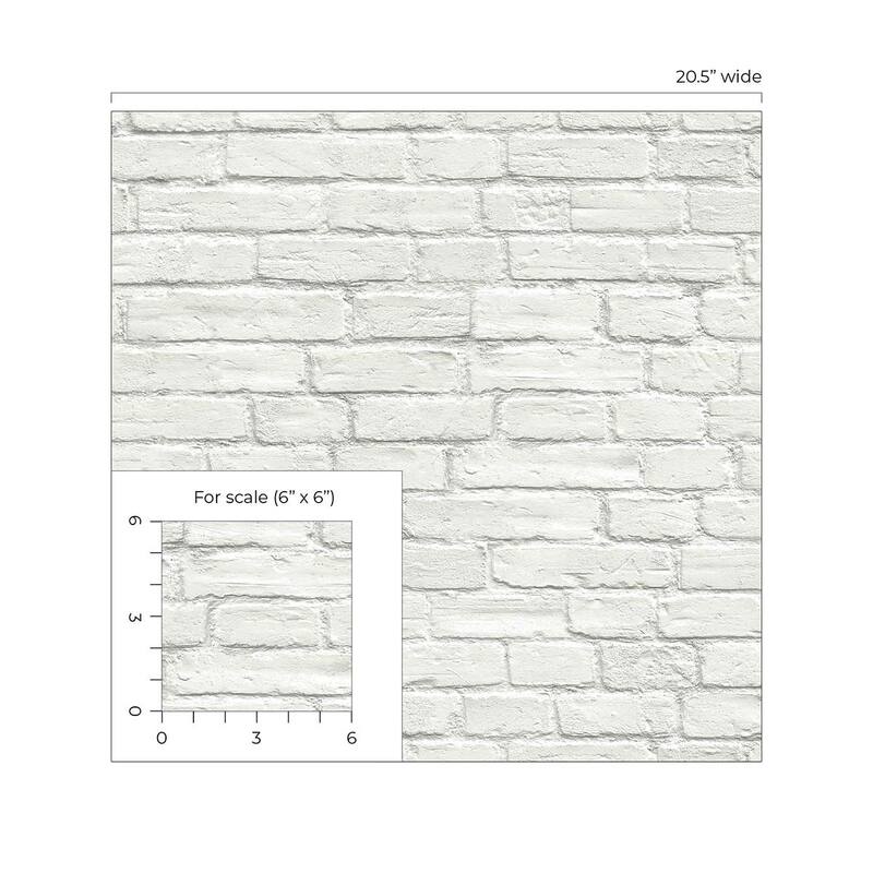 Seabrook Designs Industrial Faux Brick Prepasted Wallpaper - 20.5 in. W x 33 ft. L