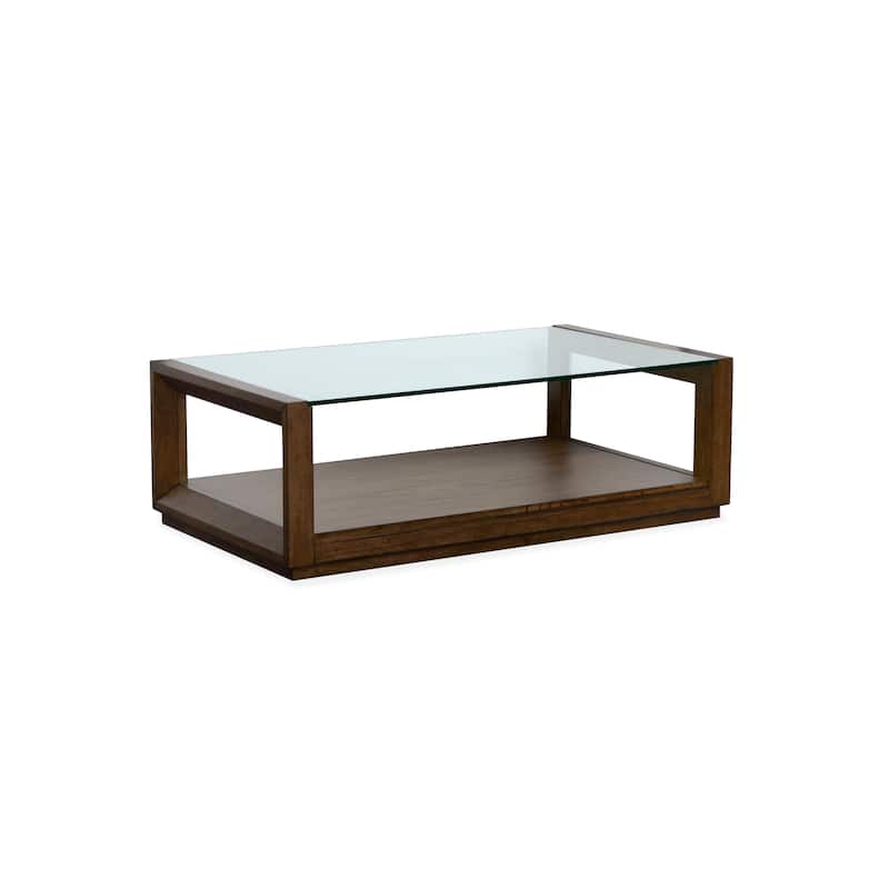 Magnussen Home Sebastian Cinnamon Rectangular Cocktail Table with Casters - 52''W x 30''D x 17''H - 52''W x 30''D x 17''H
