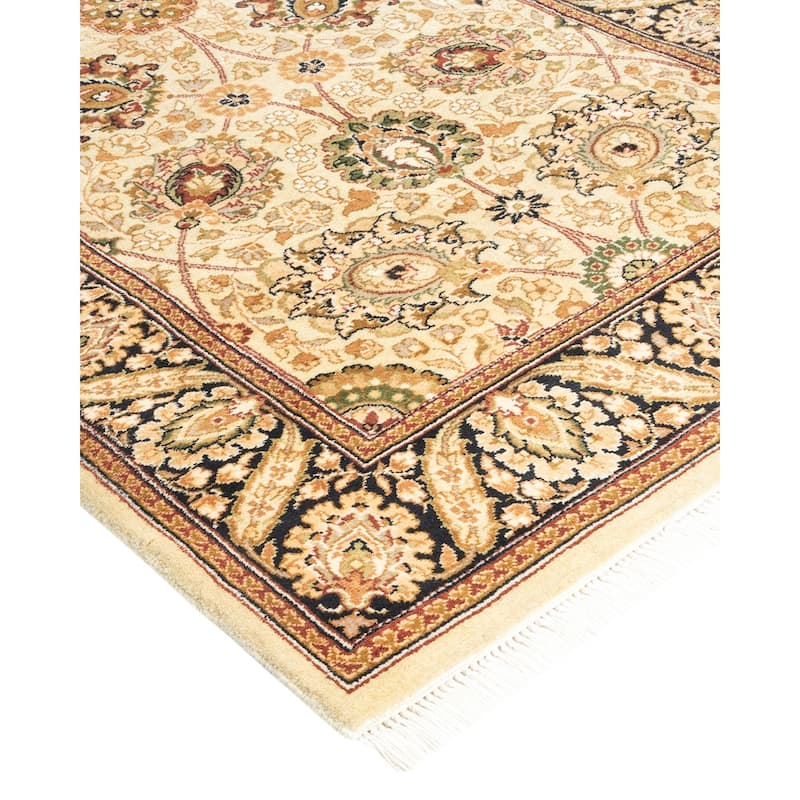 Overton Handknotted Wool Traditional Oriental Beige Runner