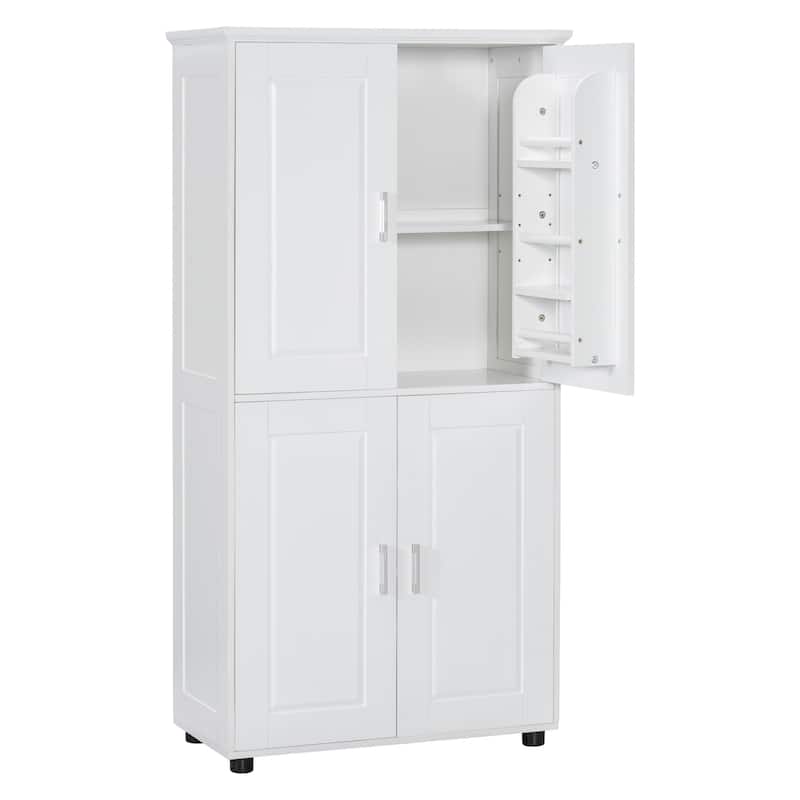 Bathroom Floor Storage Cabinet, Bathroom Storage Unit, Freestanding Cabinet with Adjustable Shelves Bathroom Organizer Cabinet