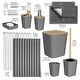 preview thumbnail 2 of 7, Empyrean Bamboo Bathroom Accessories Set with Shower Curtain Set, Toilet Brush, Trash Can & Soap Dispenser