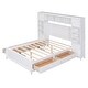 preview thumbnail 4 of 8, Full Size Wooden Bed with All-in-One Cabinet, Shelf & 4 Drawers, White - Versatile Storage & Solid Pine Wood Frame for Bedroom