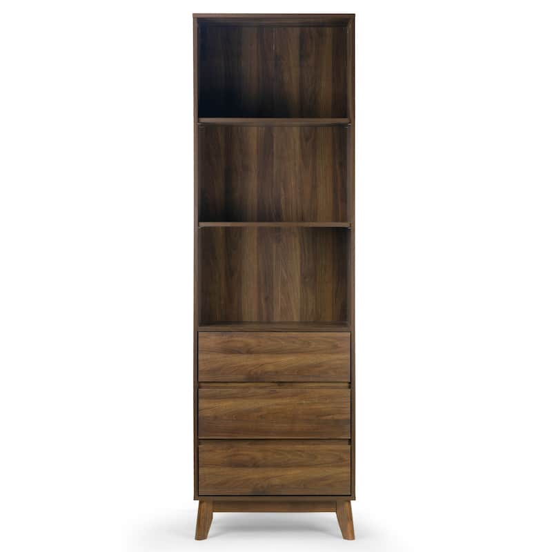 Anson Bookcase Display Shelf Media Tower with Drawers