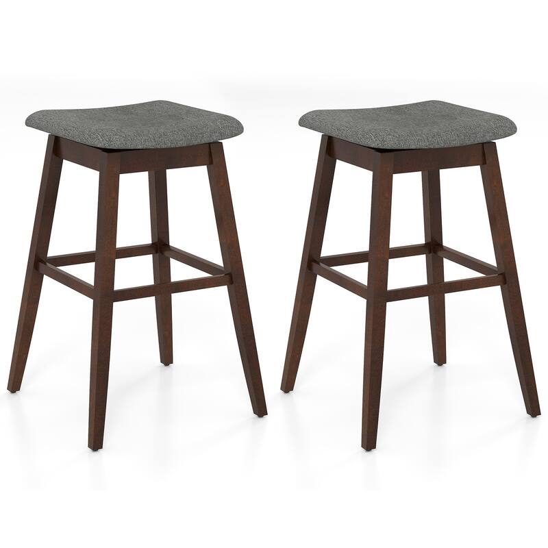 Gymax Set of 4 Swivel Bar Stools 30'' Bar Chairs w/ Padded Contoured