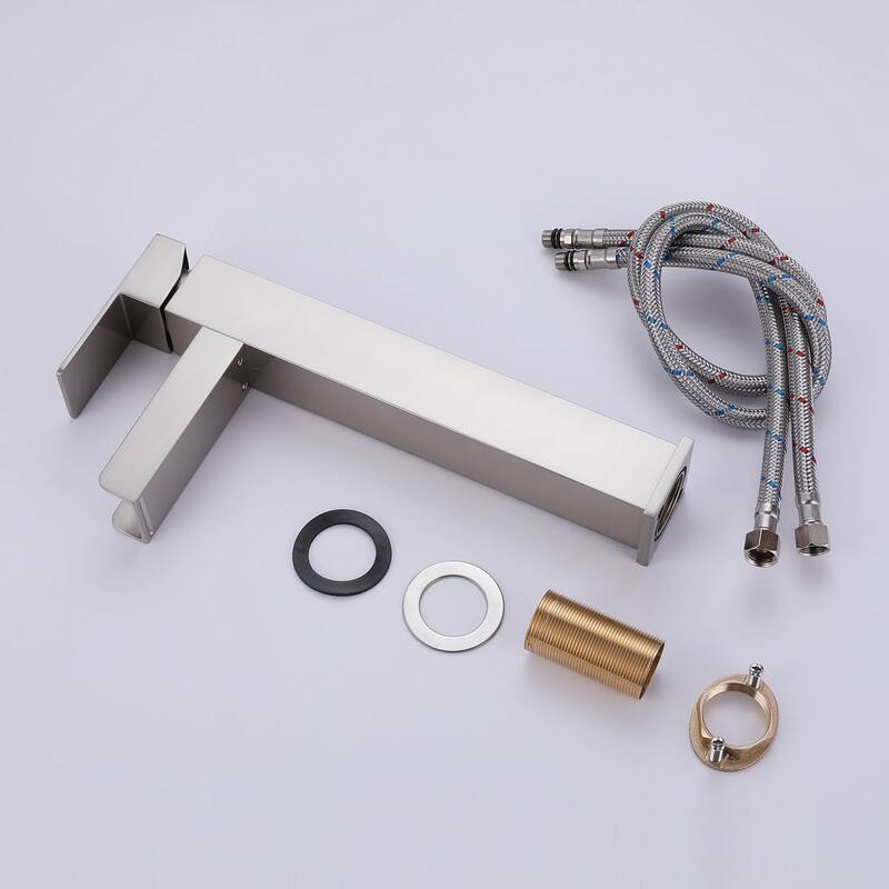 Single Handle Square Tall Waterfall Bathroom Sink Faucet