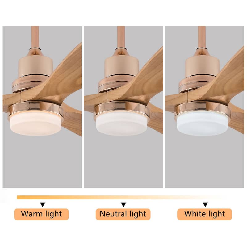 47In Modern 3-Blade 6-Speed Propeller Ceiling Fan Light with Remote