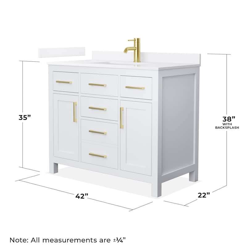 Wyndham Collection WCG2424-42S-QTZ-UNSMXX Beckett 42" Free Standing