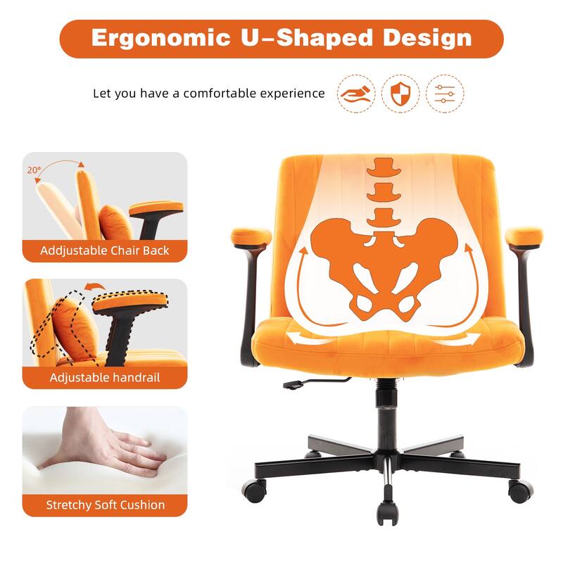 Velvet Criss Cross Armrest Office Chair with Wheels - Modern for Home Office, Meditation & Creative Work