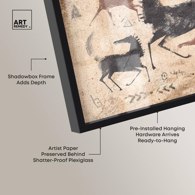 Cave Drawing Horses Shadowbox by Art Remedy