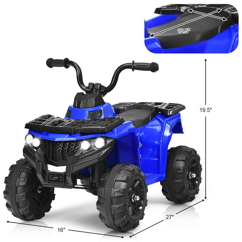 Gymax Kids Ride On Car 6V Battery Powered ATV w/4 Anti-skid Wheels