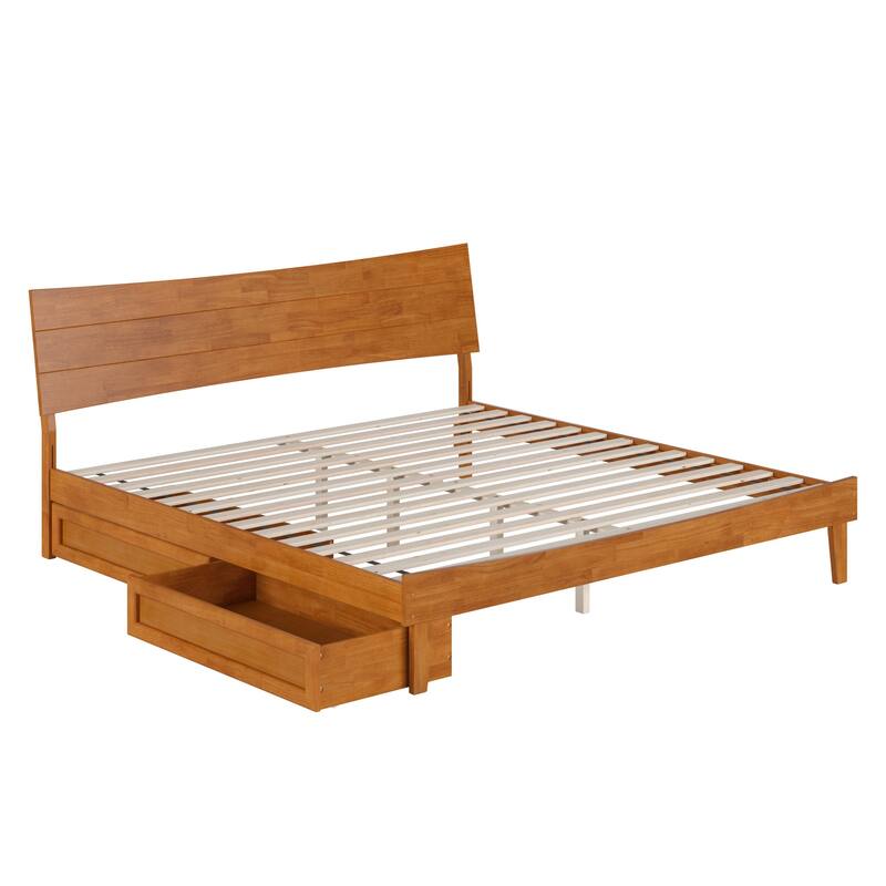 Phoenix Wood Platform Bed with Storage Drawers