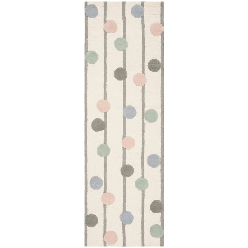 SAFAVIEH Handmade Kids Ganka Dotted Stripe Wool Rug