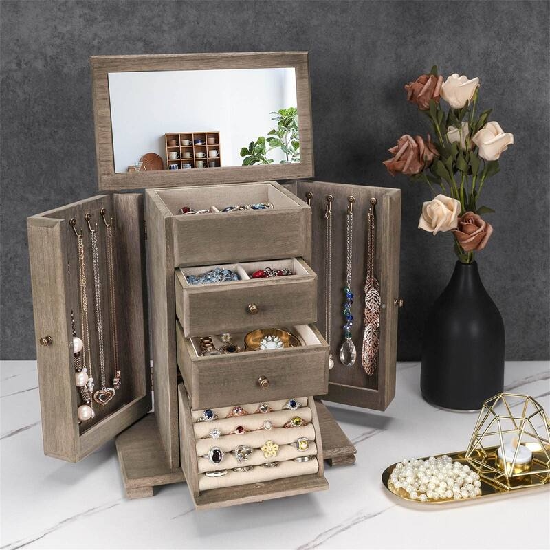 Jewelry Box for Women - 6.3"D x 10.4"W x 12.6"H