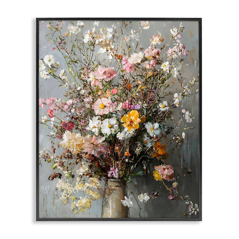 Stupell Overflowing Spring Flowers Framed Giclee Art Design By Franklyn Gregory - 16 x 20 - Black