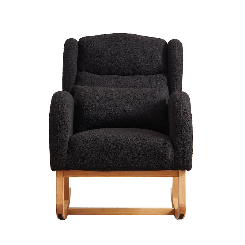 27.2"Modern Accent High Backrest Living Room Lounge Arm Rocking Chair,Two Side Pocket