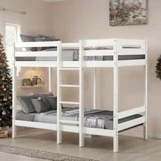 Sturdy Twin/Twin Bunk Bed, 14+14 Slat System, Patent Pending Design