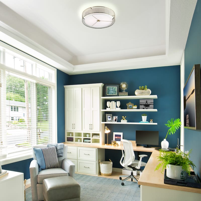 River of Goods Leyla Brushed Gold Metal 18.25-inch Semi-Flush Mount Ceiling Light - 18.25" x 18.25" x 6.375"