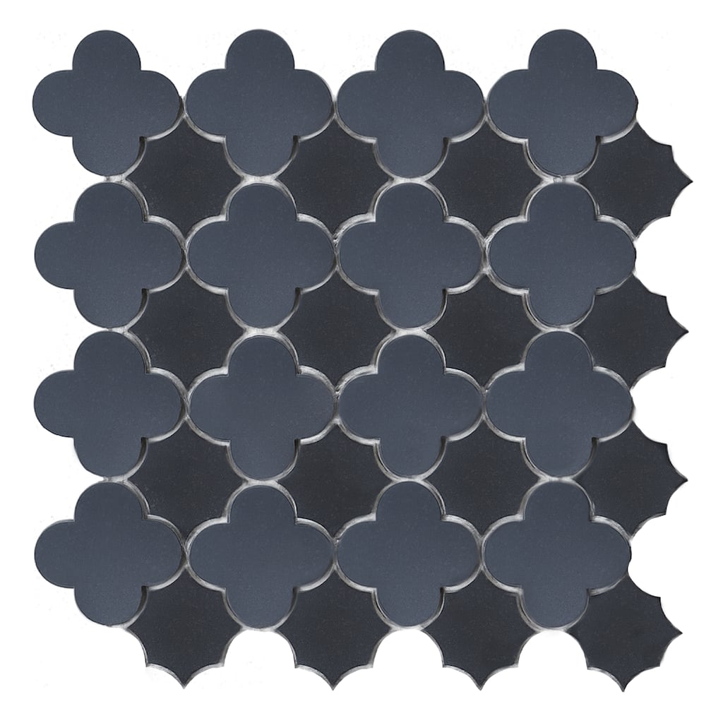 Basalt Gothic Clover Marble Mosaic Wall And Floor Tile - 1 Case (10 Sheets)
