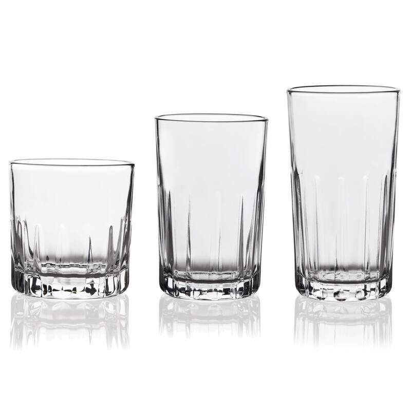 Libbey Brockton 24-Piece Tumbler, Rocks and Juice Glass Set - Set of 24