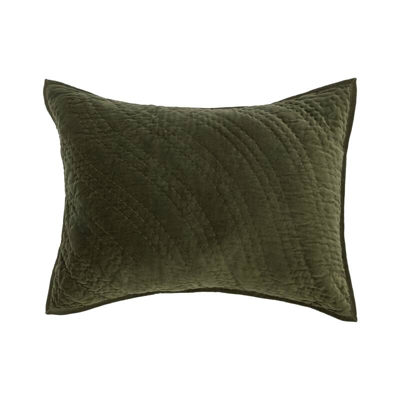 Villa by Classic Home Elms Velvet Cotton Blend Sham - Green - Standard