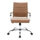 preview thumbnail 25 of 41, LeisureMod Benmar Mid-Back Swivel Leather Office Chair W/ Chrome Base