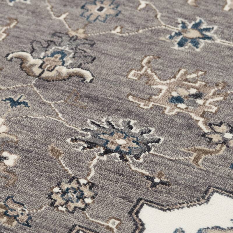 Alora Decor Greek Transitional Gray/Ivory Wool Area Rug