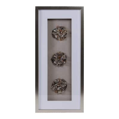 Agate Canvas Art Rectangle Textured Floral Wood Frame - 2" Brown