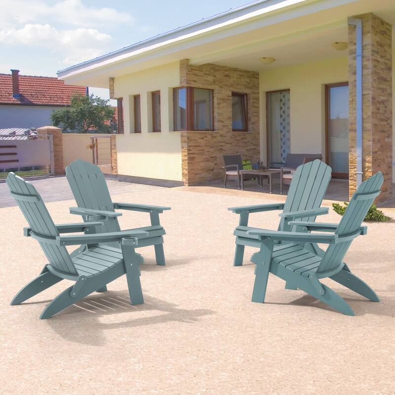 Bonosuki Set of 4 Folding Adirondack Chair Patio Fire Pit Chair
