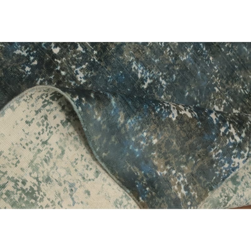 Hand-knotted Modern Silk Multi-Colored Abstract Oriental Area Rug - 7' 10'' X 4' 10''
