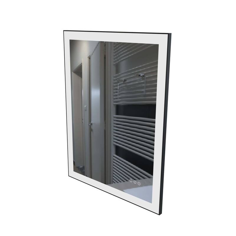 LED Black Aluminum Framed Bathroom Mirror Vanity Mirror for wall, dimmable - 20x28
