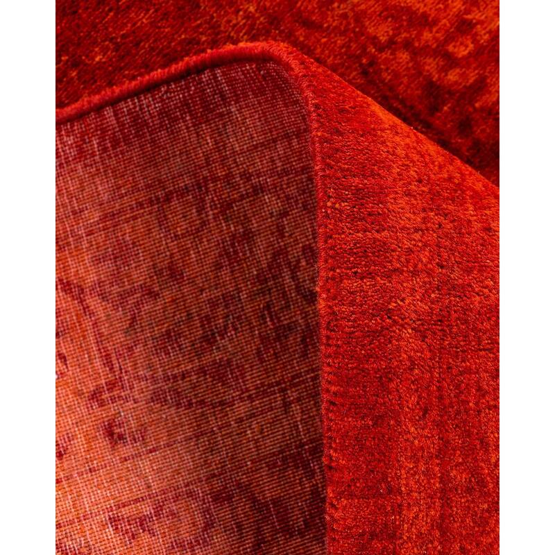 Overdyed, One-of-a-Kind Hand-Knotted Area Rug - Orange - 2' 7" x 7' 8"