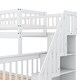 preview thumbnail 17 of 16, Twin over Full Stairway Bunk Bed with Storage, Gray