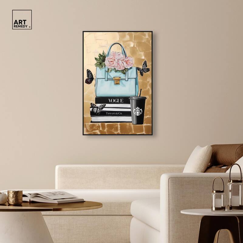 Golden Era of Glam Books Canvas by Art Remedy