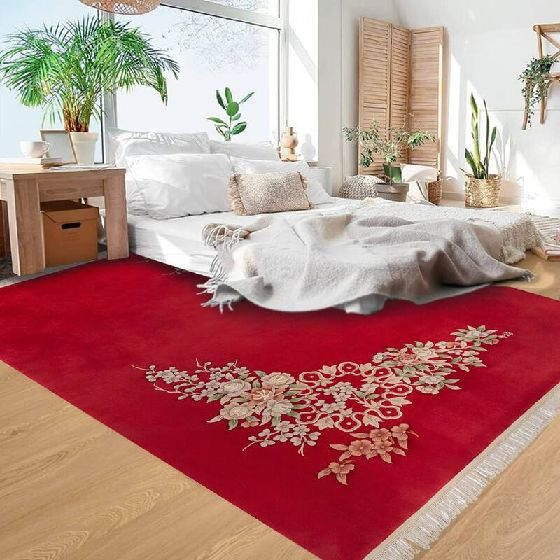 Gertmenian Oriental Estate Traditional Oriental Floral Border Metallion Hand Knot Wool Area Rug Collection