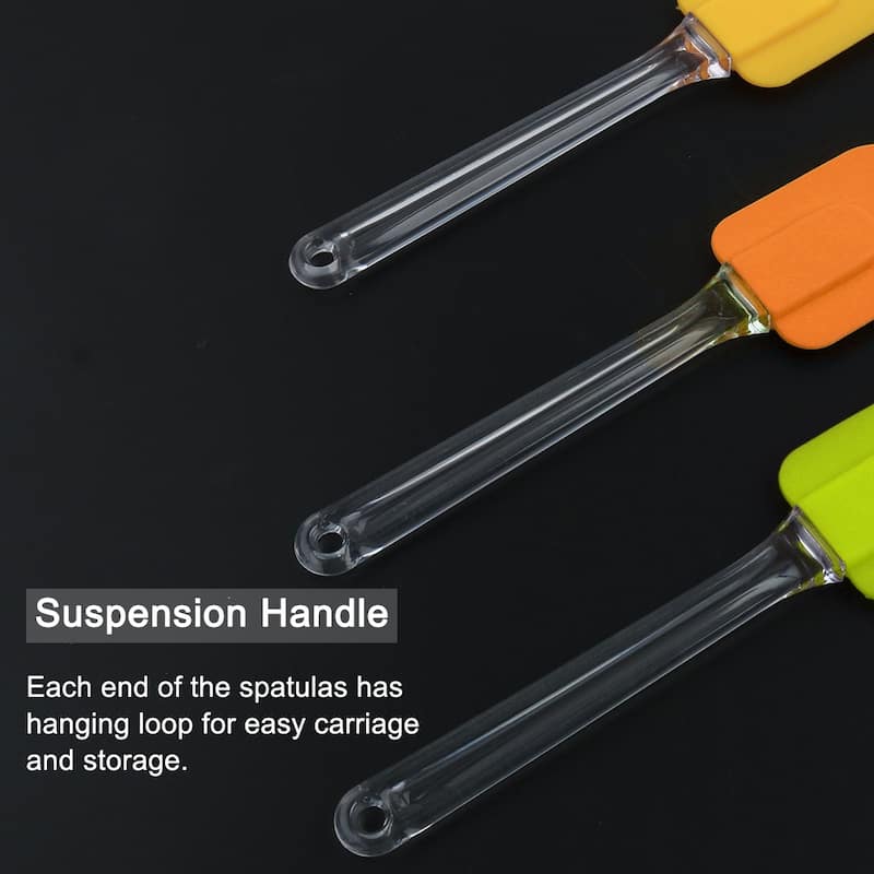3pcs Flexible Silicone Spatula Set Heat Resistant Non Stick - 7.3" x 1.7"(L*W)