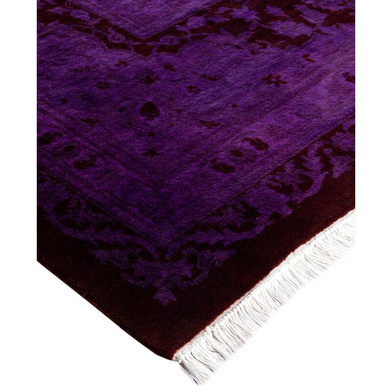 Overdyed One-of-a-Kind Hand-Knotted Area Rug - Purple - 10' 2" x 14' 4"