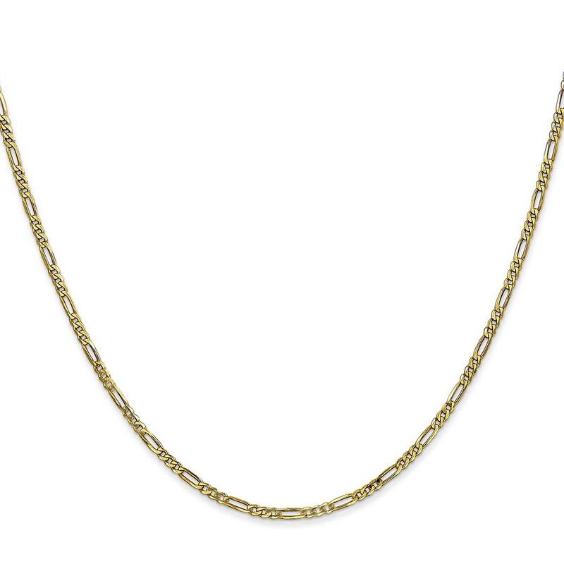 Curata 10k Yellow Gold Solid Lobster Claw Closure 1.75mm Polished Figaro Chain Bracelet - 8 Inch - Lobster Claw