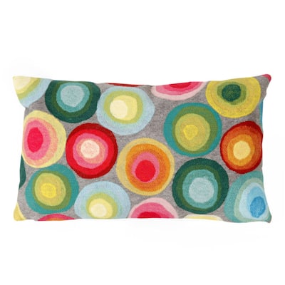 Liora Manne Visions II Puddle Dot Indoor/Outdoor Pillow Multi 12"X20"
