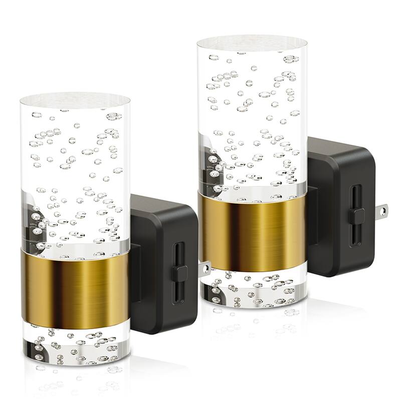 YANSUN Plug-in Bubble Acrylic Wall Night Light, 3000K Warm Dimmable, Light Sensor