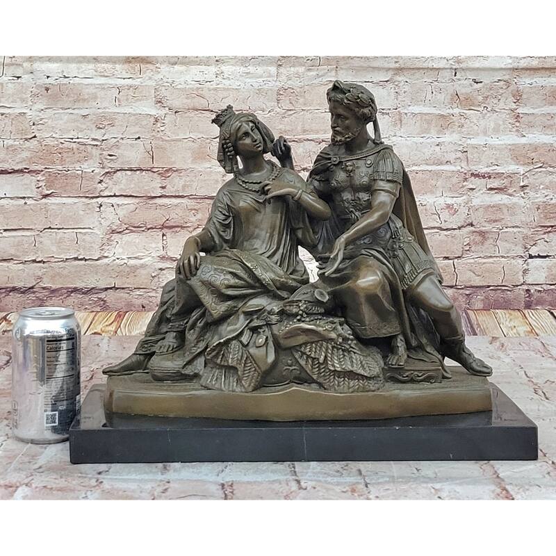 Leon Grégoire’S Cleopatra Mark Antony – Exquisite Bronze Historical Sculpture