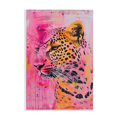 Stupell Vibrant Purple & Orange Cheetah Wall Plaque Art Design By LSR Design Studio