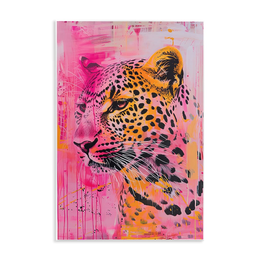 Stupell Vibrant Purple & Orange Cheetah Wall Plaque Art Design By LSR Design Studio