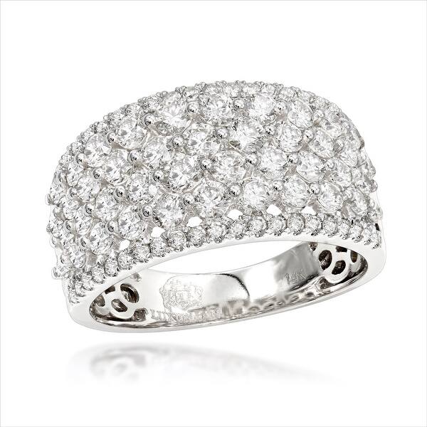 Shop Black Friday Deals On Luxurman Unique Bands Women S 14k Gold Wide 2ct Diamond Ring On Sale Overstock 17006188