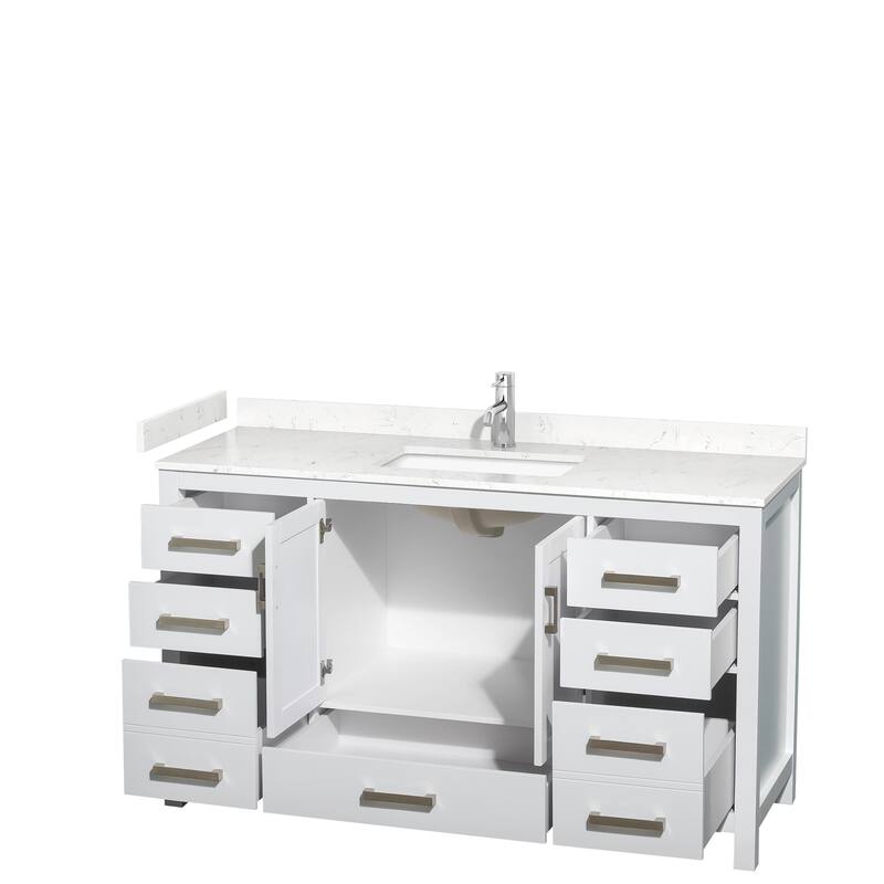 Sheffield Single Bathroom Vanity Set, Cultured Top, No Mirror