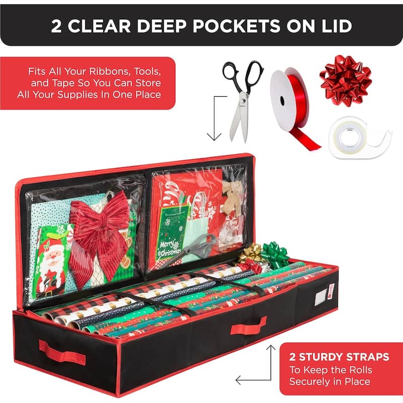 Hold N' Storage - Wrapping Paper Storage Container. Fits up to 27 Rolls 1.37" Diam.