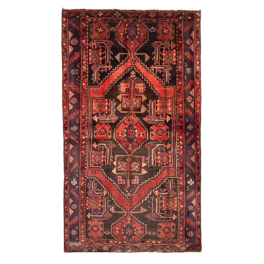 ECARPETGALLERY Hand-knotted Andelz Dark Brown Wool Rug - 4'0 x 7'0