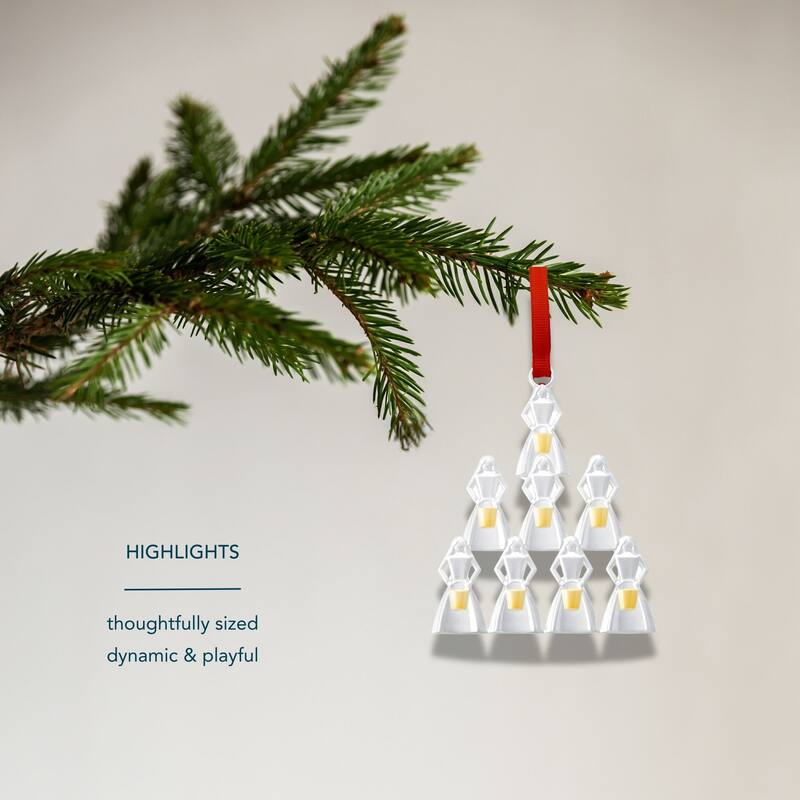 Nambe Twelve Days of Christmas Eight Maids a Milking Ornament - 4" W x 3" H