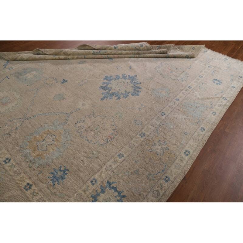 Floral Oushak Oriental Area Rug Handmade Wool Carpet - 8'0"x 10'1"