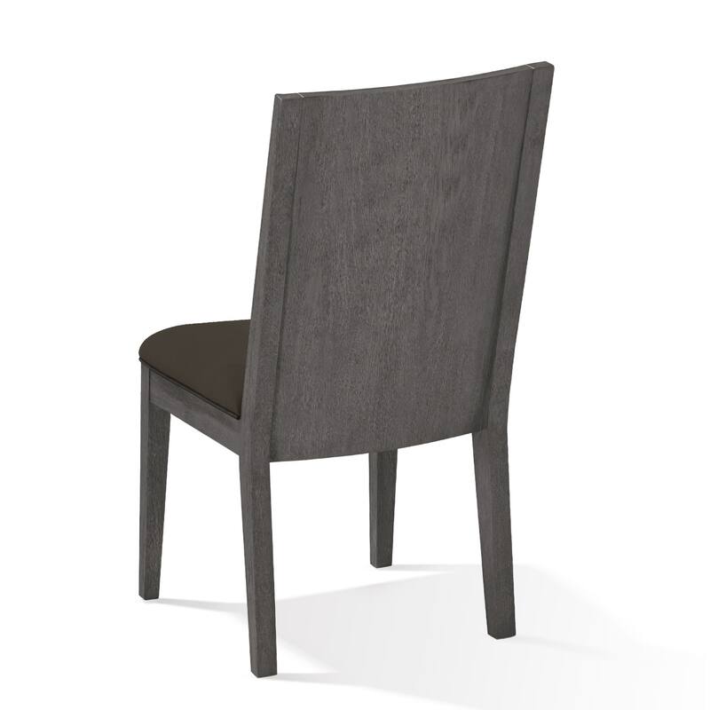 38 Inch Mahogany Wood Dining Chair with Panel Back, Gray